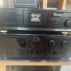 Vintage cassette deck and receiver