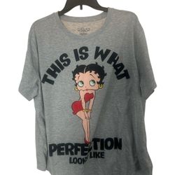 Betty Boop Women’s Grey T-shirt Size Size 2XL