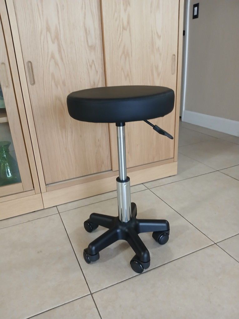 NEW Round Rolling Stool ~ Height Adjustable ~ Stool with Wheels