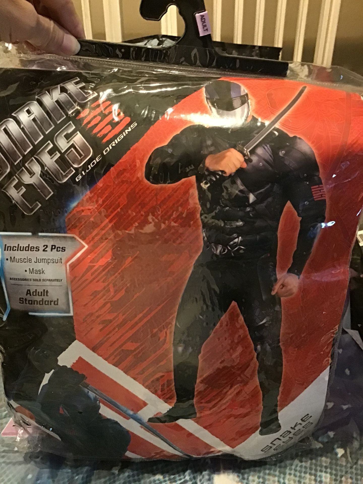 Gi Joes Origins Snake Eyes Adult Standard Costume -NEW