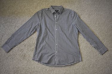 H&M Large Slim Fit Checkered Button Up Shirt