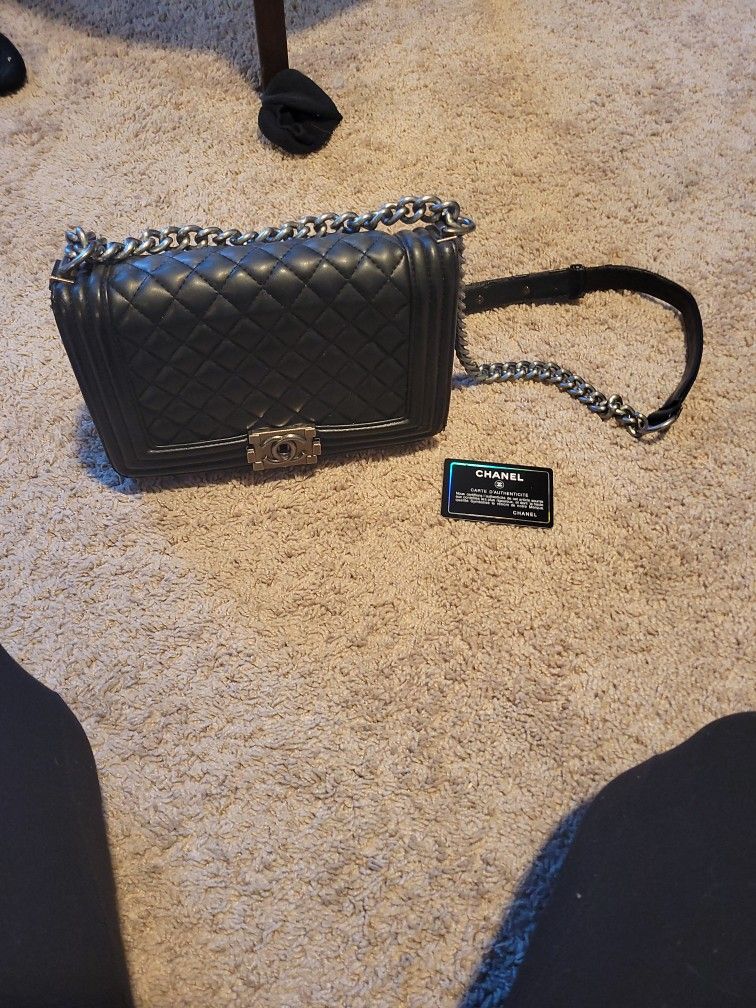 Black Quilted CC Crossbody Bag