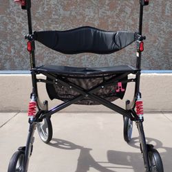 New Heavy Duty Rollator  
 Fully assembled and ready to go.
 This is the Heavy Duty (HD) model—wider and much sturdier than standard walkers.
 Weight 
