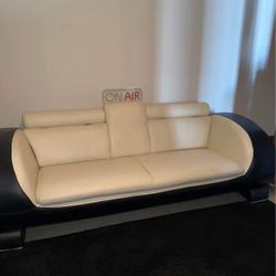 Black & White Modern Leather Couch