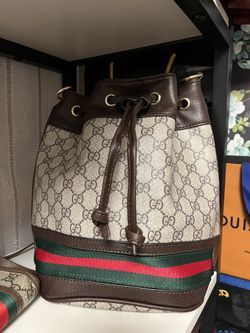 Brown Drawstring Bucket Purse