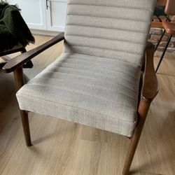 Light Gray Mid century Accent Chair