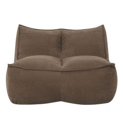 Togo Sofa,Caterpillar,Slouchy,Lazy,Fine Corduroy Fabric Beanbag Couch for Living Room, Bedroom & Dorm, Cozy Fluffy Cloud Mini Couch,Brown