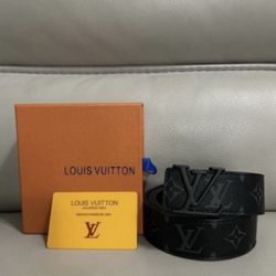 Black LV Monogram Belt