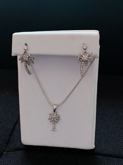 Necklace with pendant and ear rings