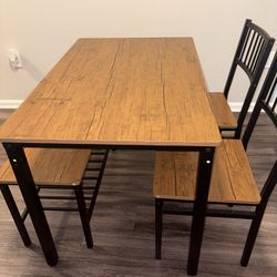 Dining Table w/ Chairs and Bench - Space Saving