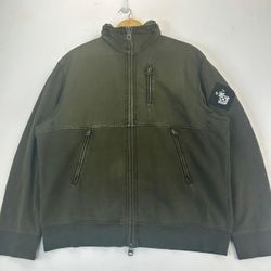 VTG 80s Polo Ralph Lauren Olive Fleece Hidden Hood Full Zip Jacket Patch Logo XL