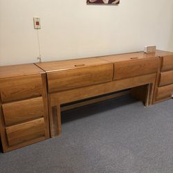 Oak Headboard/Storage