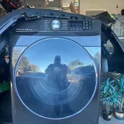 Samsung black steel dryer and pedestal