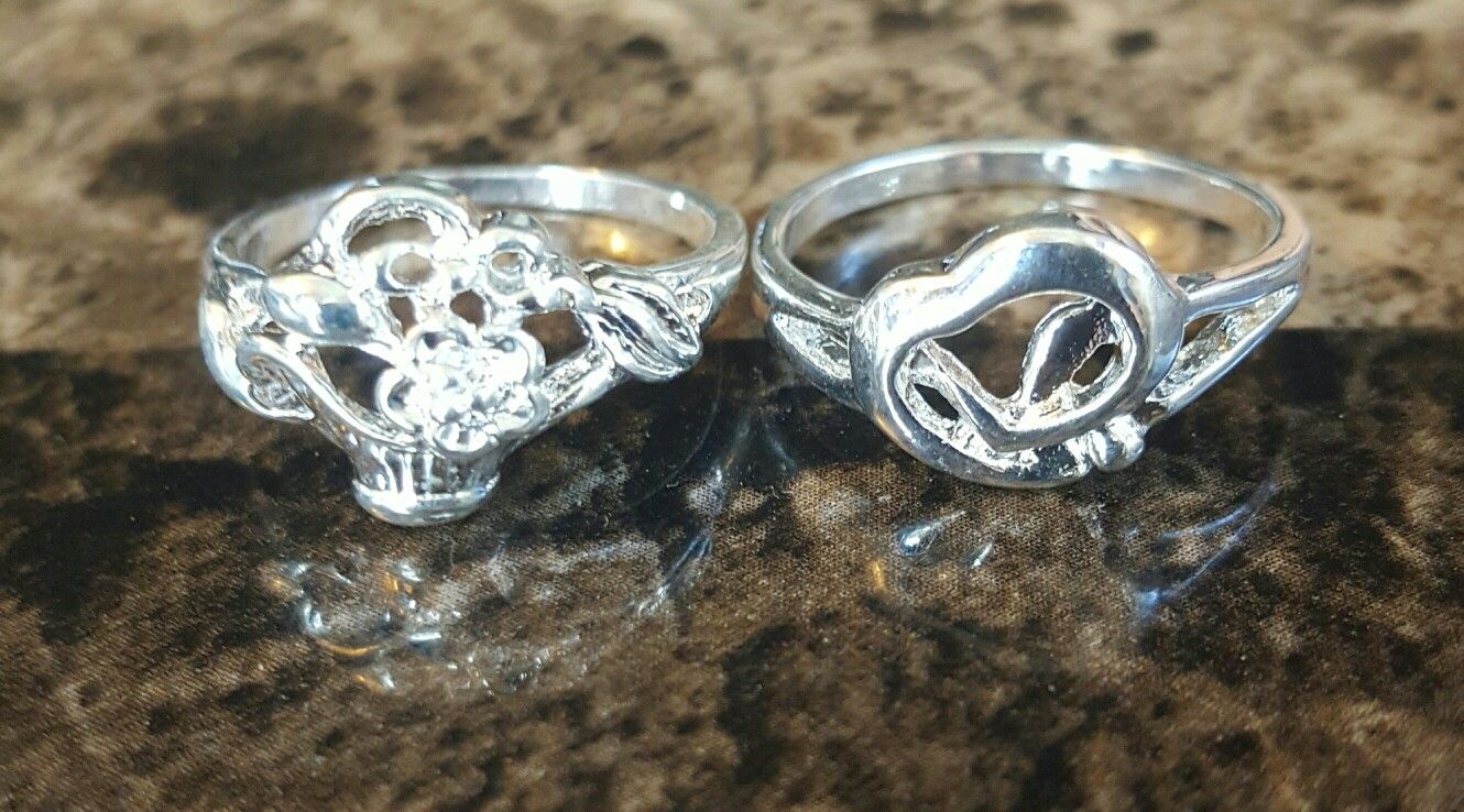 New Size 7 S925 Sterling Silver Rings($5 both)