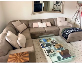 Large leather sectional