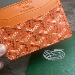 Brand New Orange GoyardCard Holder 
