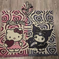 Hooded Poncho, Hello Kitty, Kuromi, Anime,Toys, Collectibles,vintage,Dragon Ball,Attack On Titan,Naruto,video Games,Demon Slayer,make Up