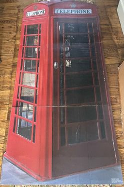 Life Size British Red Telephone Booth Standee 75”
