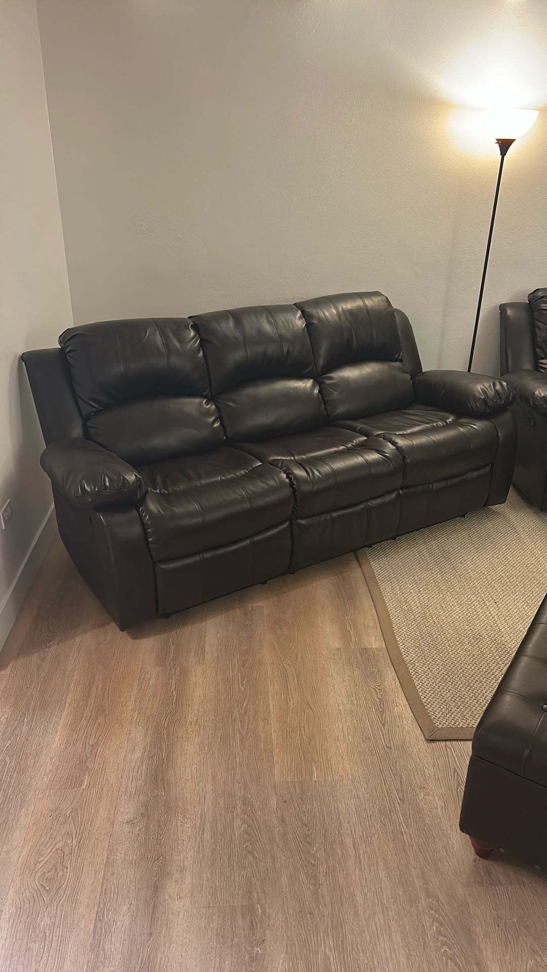 Brown Leather Reclining Couch