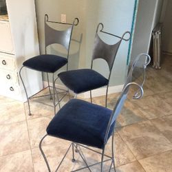 $120 Firm. 3 Wrought Iron Bar stools 