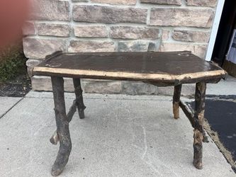 Rustic Handmade Twig Log Bench Low Table Cabin Lodge Decor Local Pickup, Findlay OH