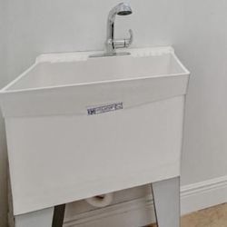Plastic Utility/Laundry Room Sink & Faucet