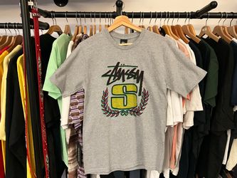 Stüssy S Laurel Wreath Graphic T-Shirt Heather Grey Size Small