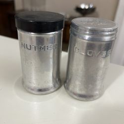 Vintage nutmeg and clove spice bottle