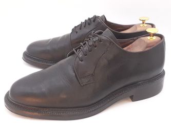 Mens 12 13525 Antica Cuoieria Shoemakers Black Oxfords Leather Sole/Upper Italy