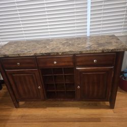 Buffet With Granite Counter Very Heavy Have Few Scratches On The bottom 