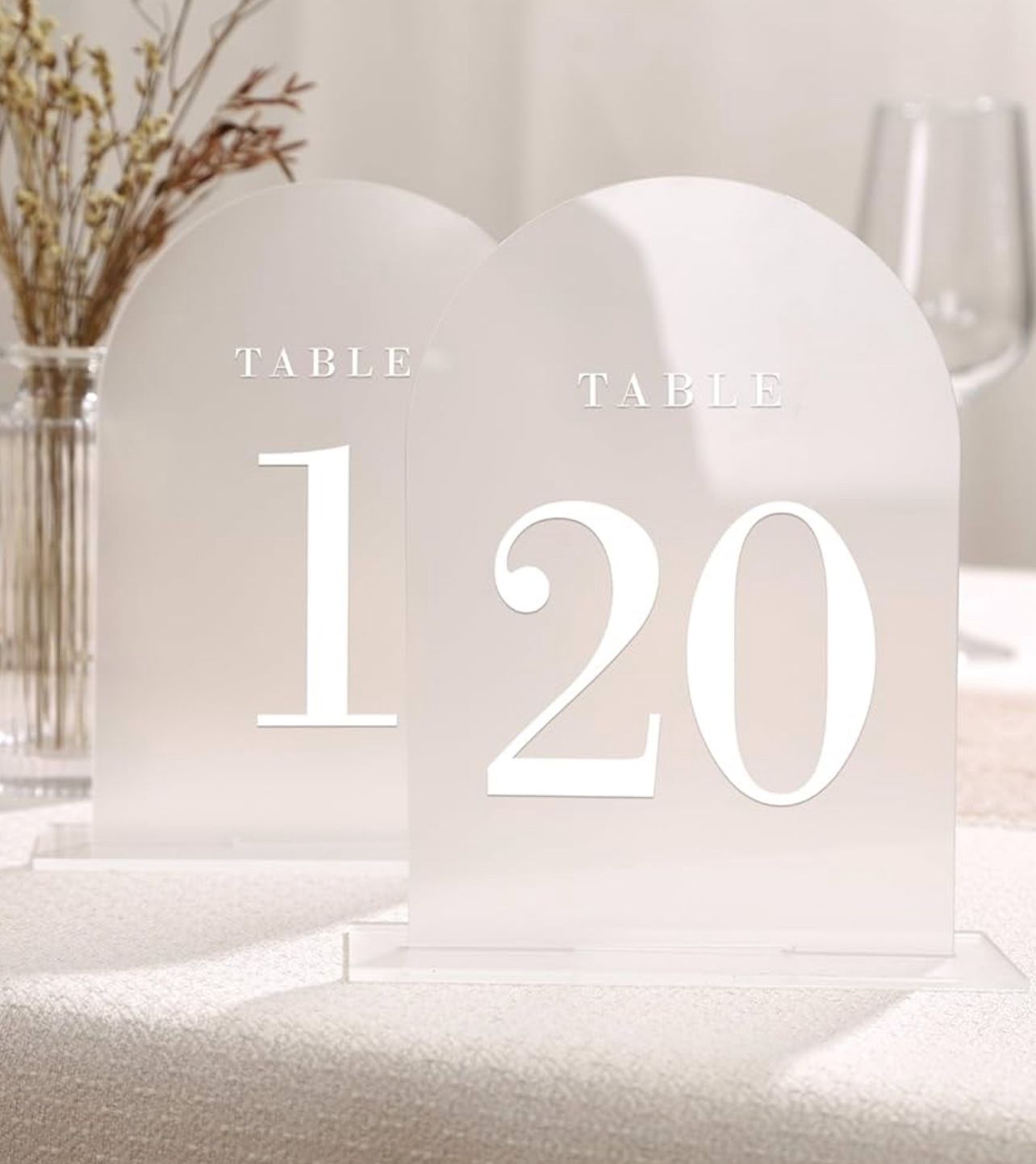 White Acrylic Table Numbers