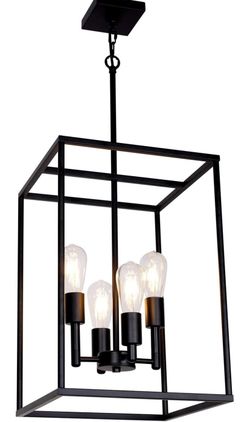 4 Light Large Industrial Metal Farmhouse Pendant Light 