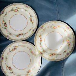 3 Bread & Butter Plates Vintage Japanese China 