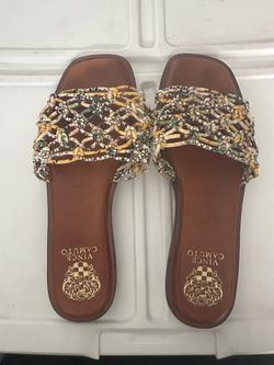 Vince Camuto Colorful Woven Slide Sandals