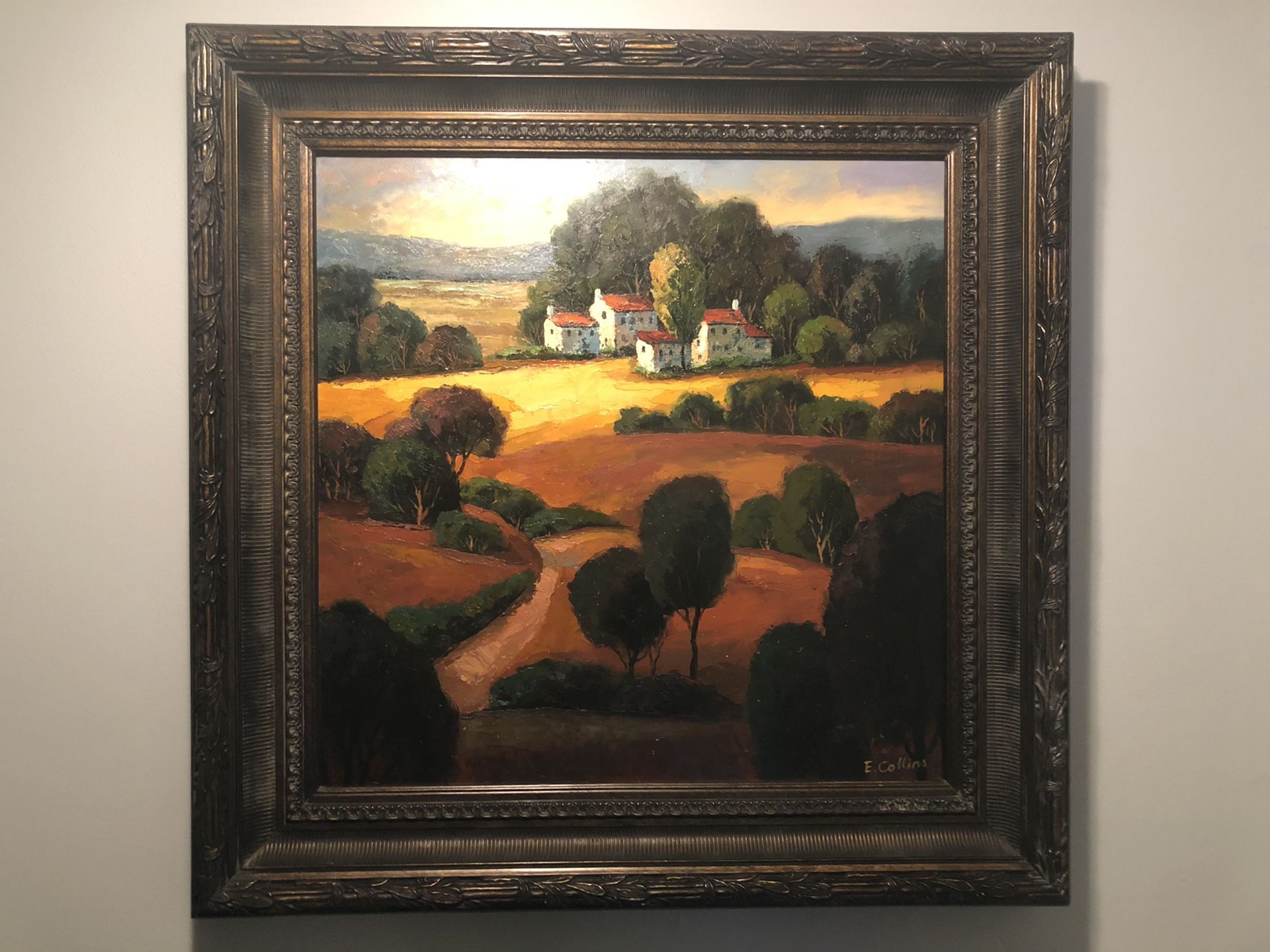 40” x 40” Oil Painting by E Collins