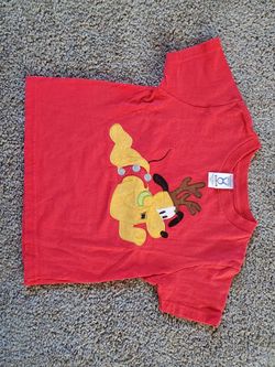 Disney t-shirt with Pluto dressed as reindeer