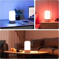 able Lamp, Color Changing LED Touch Lamp for Bedroom, RGB and Tunable White 2700K-5700K, 350lm, Dimmable Bedside nursery Night Light with Auto-off Tim