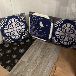 3 Hand Embellished Canvas for $12