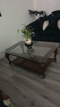 Mesa de centro de Cristal (cafe )