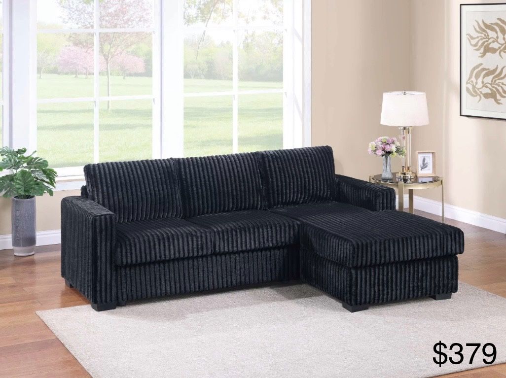 Black Corduroy Sectional Sofa