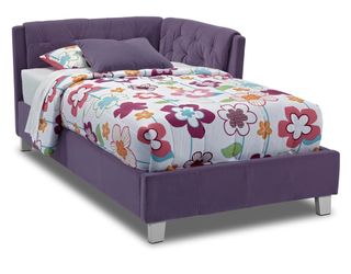 Purple kids twin corner bed new with mattress