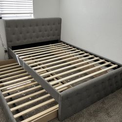 Full Over Twin Size Bed Frame With Mattresses 