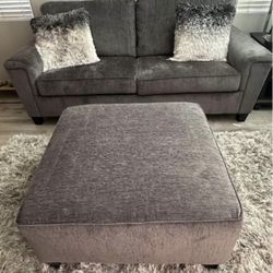 Gray Small Sofa/ Ottoman 