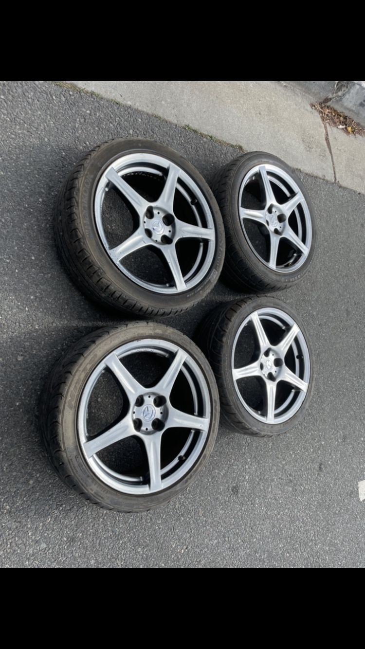4 X 205/40r17 4x3.94 4x100 Stock Mazdaspeed Mx-5 Miata NB Xa Xb Ia Echo Corolla Wheels Rims Good 90% Treads Tires!!!!