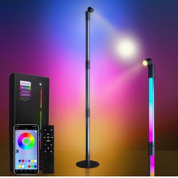 Brandnew LED Floor Lamp, RGBW-IC LED Corner Lamp Remote/APP Control, Smart Modern Floor Lamp with Music Sync and 16 Million DIY Colors, Color Changing