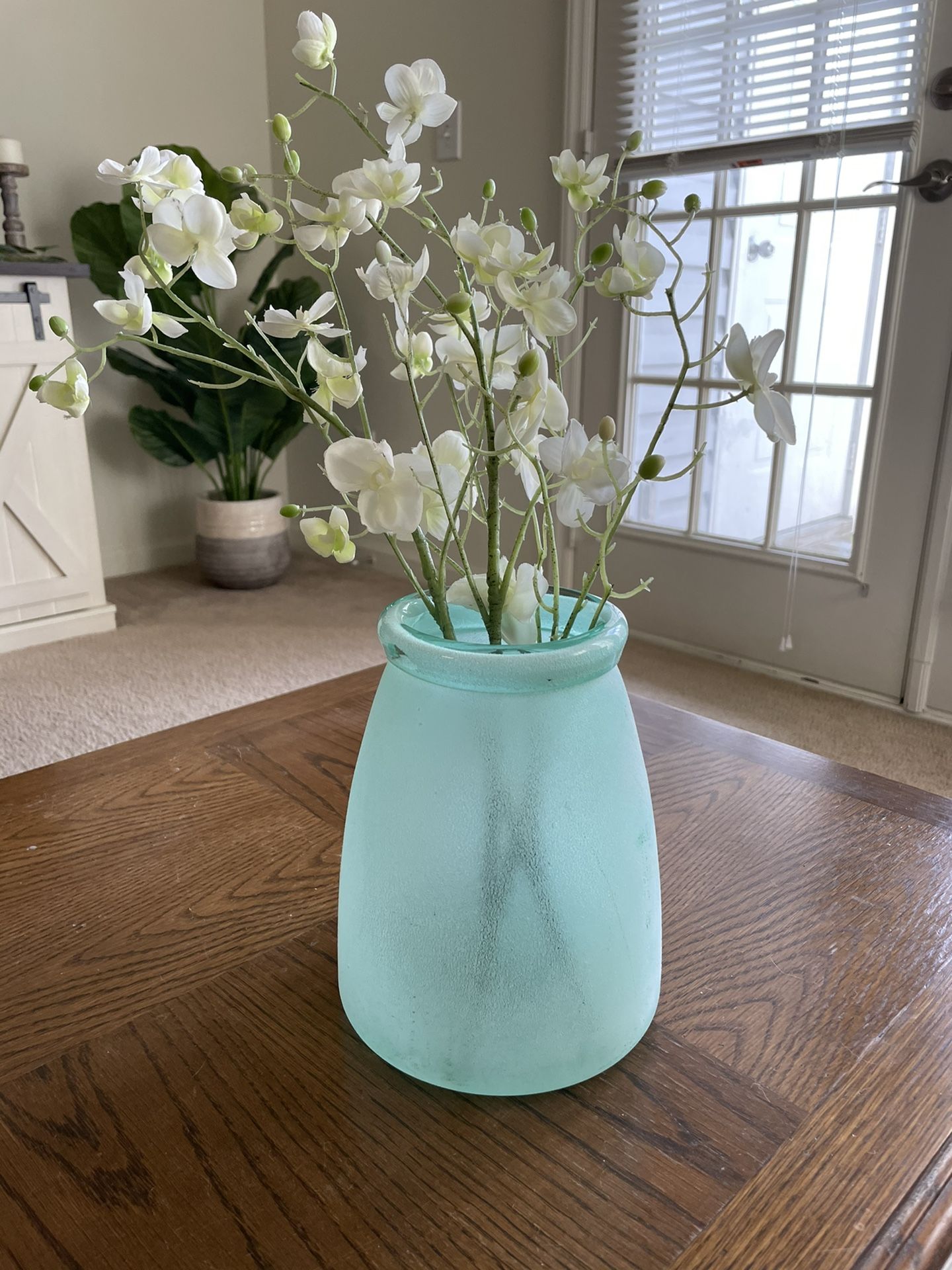 Teal Glass Vase