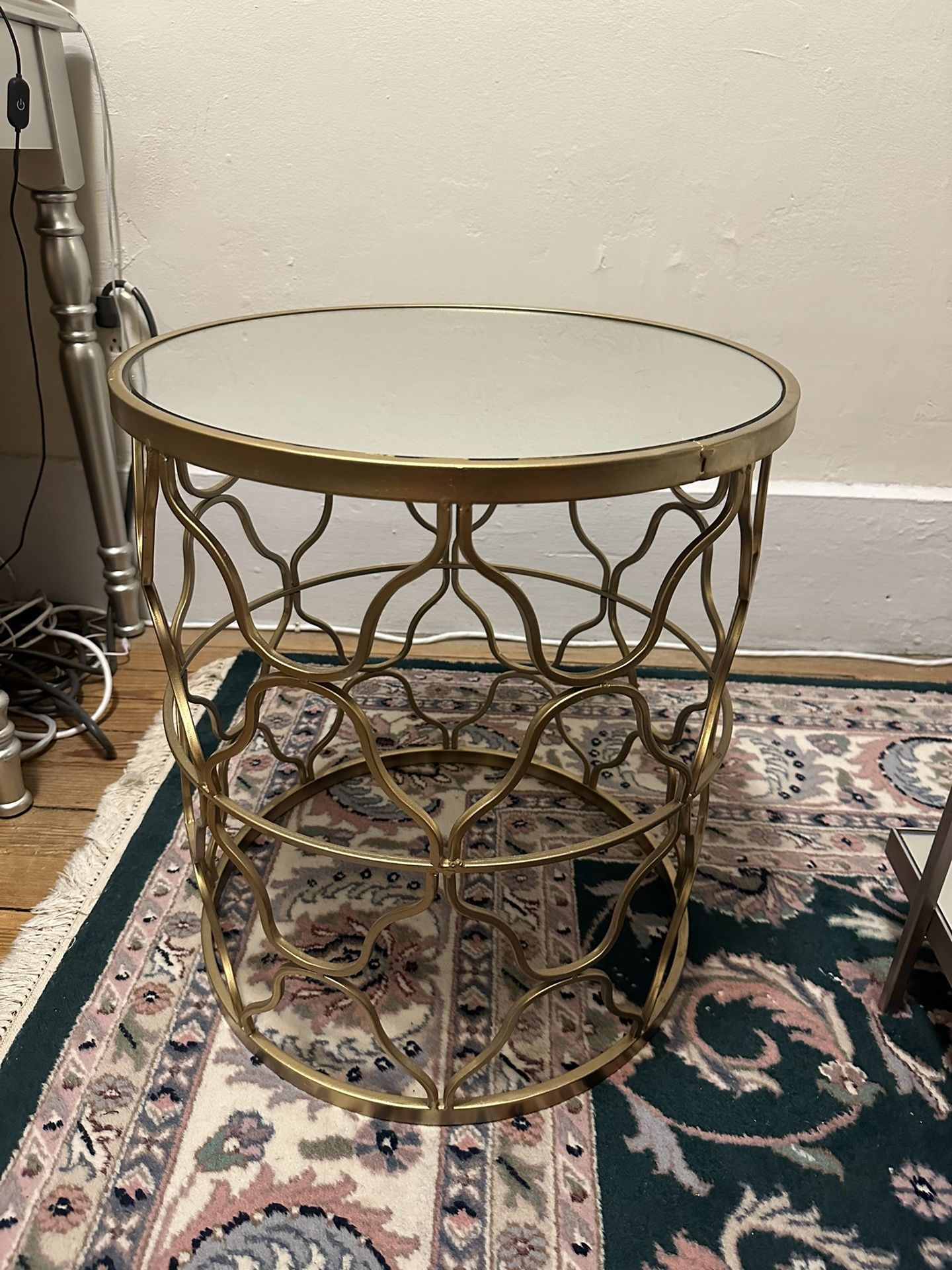 Gold Mirrored End Table