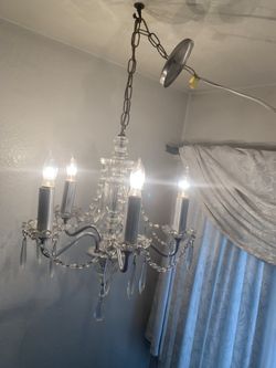 5 Lights Vintage Crystals Chandelier 