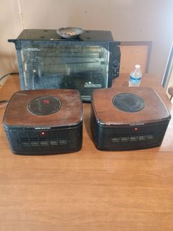 Two 1500 watt infrared electric space heaters
