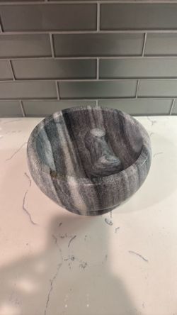 Gray Marble Mortar and Pestle